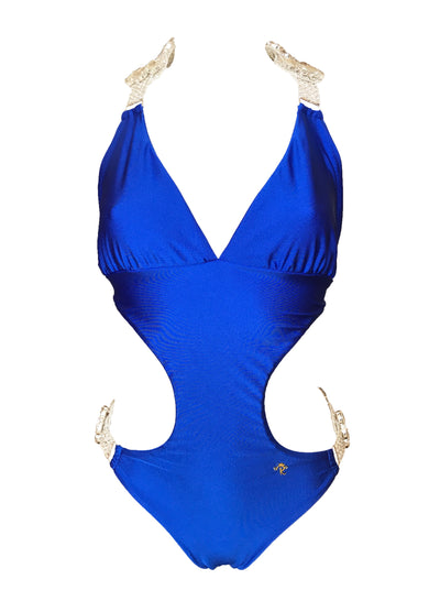 Emma One-Piece Swimsuit - Blue - Regina's Desire Swimwear