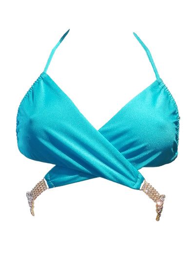 Gina Wrap Top - Turquoise - Regina's Desire Swimwear